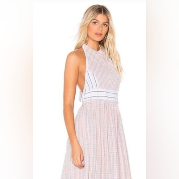 Like New Free People x Color Theory Plaid Midi Dress Sz M $128 Retail - Picture 5 of 15